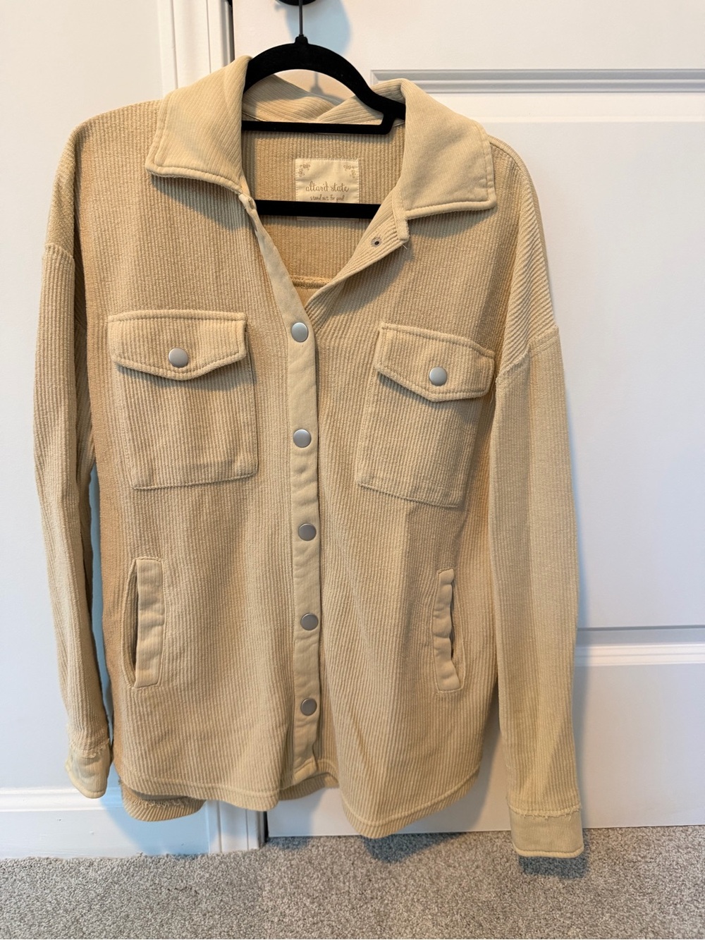 Altar'd State Tan Corduroy Shacket Jacket Oversized Size Small